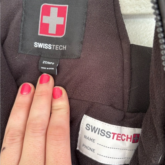 Swiss Tech Black Winter Overalls with Reflective Strips - Picture 4 of 6